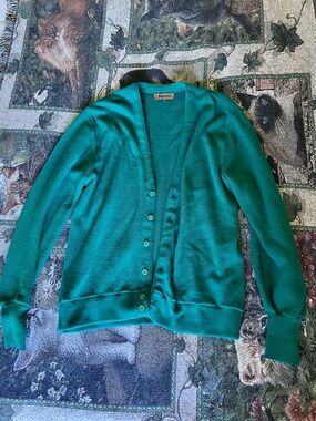 Jantzen 90’s Teal Button-Up Cardigan